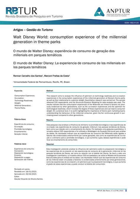 (PDF) Walt Disney World: consumption experience of the millennial ...