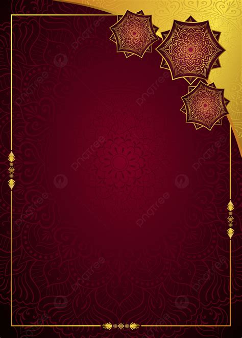 Golden Mandala Art Background With Border Pattern Wedding Invitation Card Islamic Arabic Floral ...