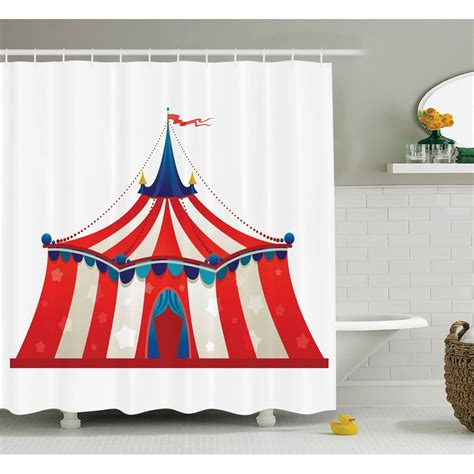 Circus Decor Colorful Striped Circus Marquee Tent With Stars Flag Carnival Performance ...