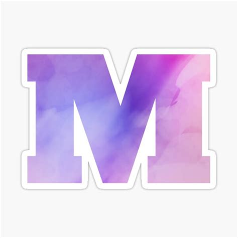 "Purple Blue Watercolor Colorful Letter M" Sticker for Sale by DesignLiterally | Redbubble