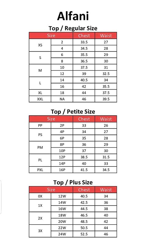 Anne Klein Plus Size Chart - Greenbushfarm.com