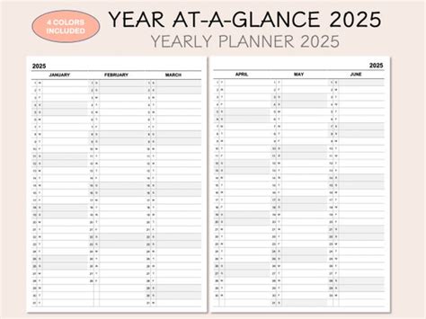 Very Small 2025 Yearly Calendar At A Glance Meaning - Joy Marcile