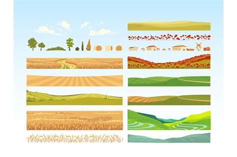 Agriculture Cartoon Vector Objects Set Graphic by TheImg · Creative Fabrica