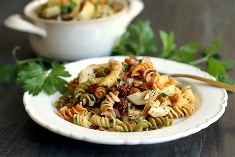 Easy Pasta Salad with Artichoke Hearts and Sun-Dried Tomatoes - Two of ...