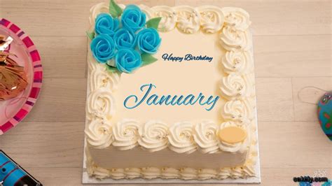 🎂 Happy Birthday January Cakes 🍰 Instant Free Download