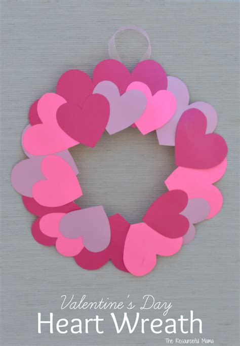 Paper Plate Valentine's Day Heart Wreath Craft - The Resourceful Mama