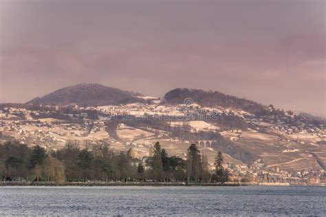 Lausanne Switzerland View from the Lake Stock Image - Image of scene ...