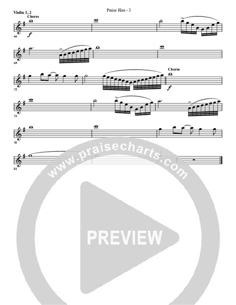 Praise Him Violin Sheet Music PDF (G3 Worship) - PraiseCharts