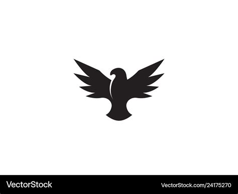 Bird black eagle open wings flying for logo design