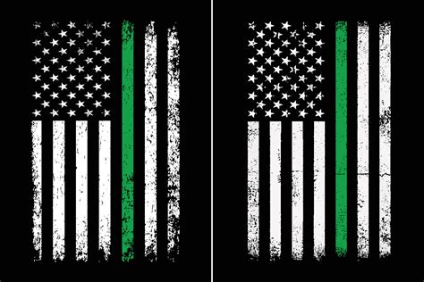 Thin Green Line American Flag Design 24636537 Vector Art at Vecteezy