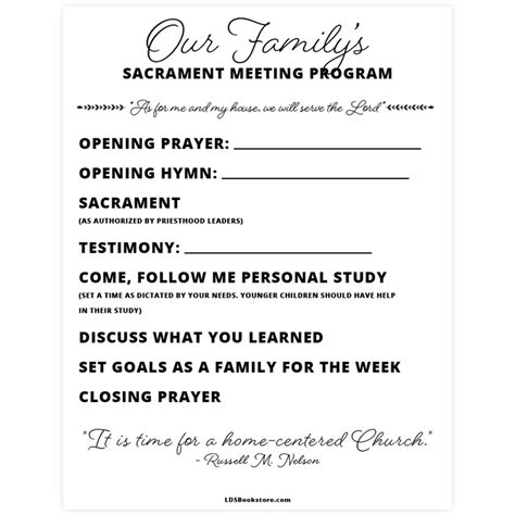 Lds Sacrament Meeting Program Template