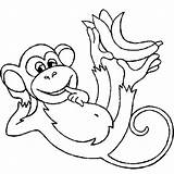 A Monkey With Banana coloring Page  Download Print Or Color Online sketch template