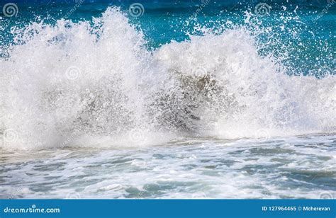 Sea Wave. the Churning of the Ocean. Storm Waves on the Beach. Stock ...