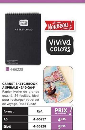 Promo Carnet Sketchbook à Spirale chez Le Géant des Beaux-Arts - iCatalogue.fr