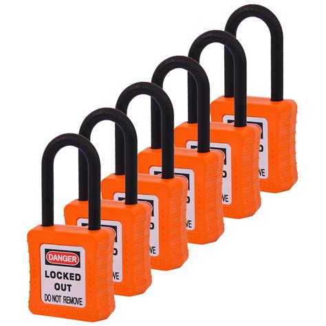 De-Electric Lockout Padlocks 6 Keyed Alike 38mm Orange - LOTOMASTER