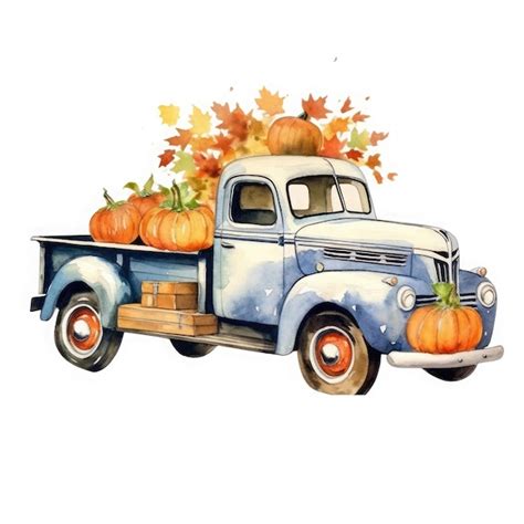 Fall Red Pickup Truck Pumpkin Truck Vintage Red Truck Fall - Etsy ...