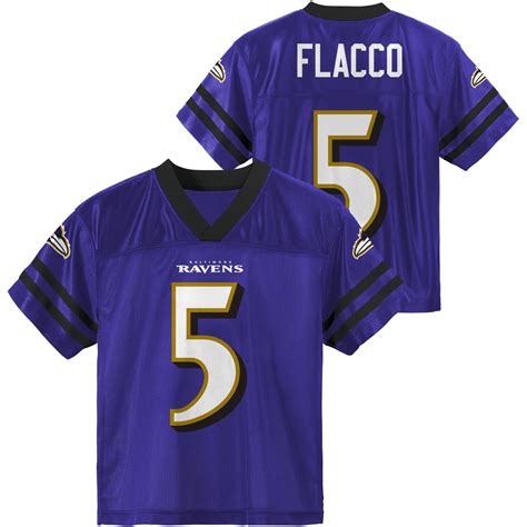 NFL, Player: J Flacco, Baltimore Ravens, YOUTH Player Jersey, Size 4(XS) - 18(XXL), Team Color ...