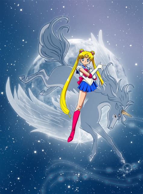 Sailor Moon riding Pegasus - Sailor Moon Fan Art (38819924) - Fanpop