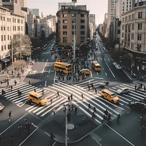 Free AI Image | The busy crosswalk of Manhattan in New York City