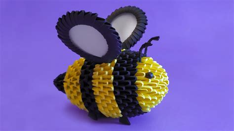 How to make a 3D origami Honey Bee - YouTube