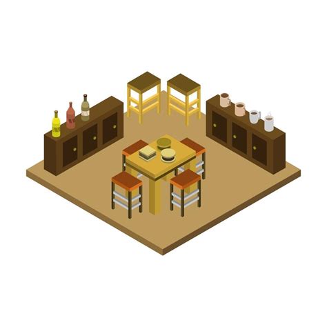 Isometric Kitchen Room 2410654 Vector Art at Vecteezy