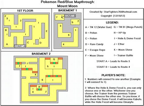 Pokémon Red / Blue Mount Moon Map (GIF) - StarFighters76 - Neoseeker Walkthroughs