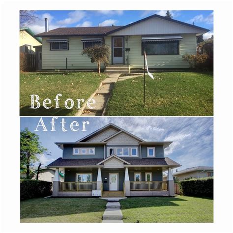 Second floor addition. Before and after. Renovation. Bungalow to two ...