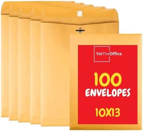 Amazon.com : 1InTheOffice Manila Envelopes 10x13, Kraft Envelopes #97 ...