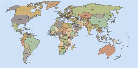 Free Printable World Map with Countries Template In PDF 2022 | World Map With Countries