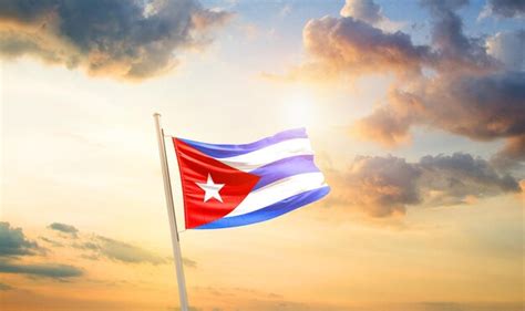 Premium Photo | Cuba national flag waving in the sky