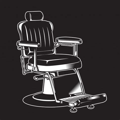 Barbershop Chair Vintage Isolated High Detailed | Barber shop, Black and white vector, Barber