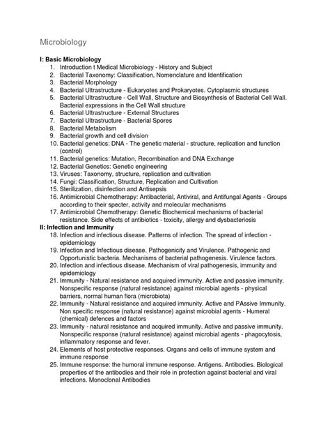 Microbiology Syllabus | PDF | Bacteria | Infection