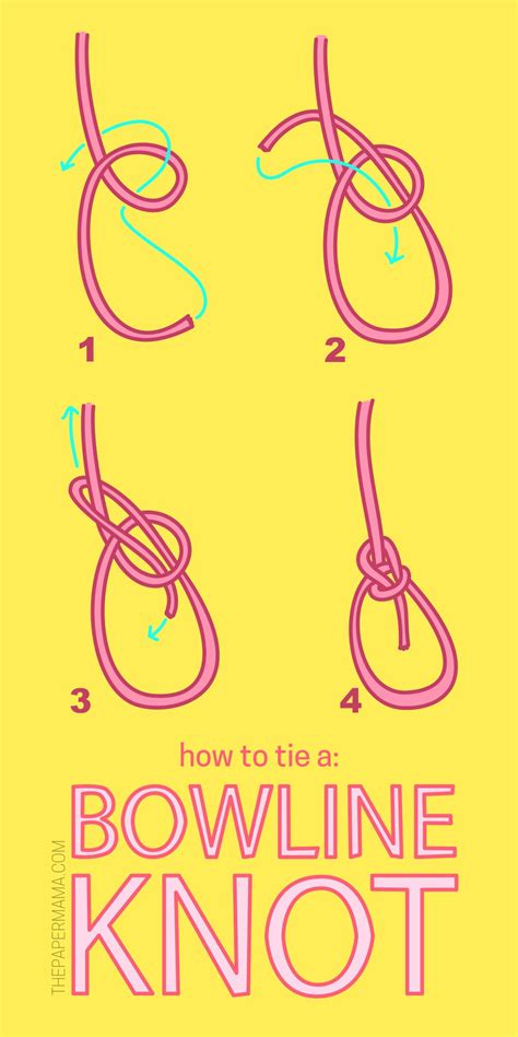 How To Tie a Bowline Knot (The Paper Mama) | Bowline knot, Tie knots ...