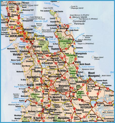 Map Of New Zealand North Island - TravelsFinders.Com