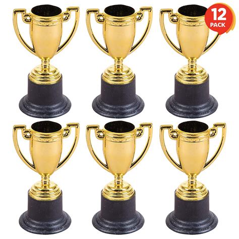 Buy ArtCreativity Gold Plastic Trophies for Kids - Pack of 12 Golden ...