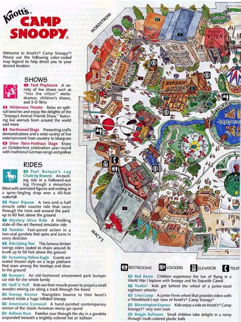 Knott's Camp Snoopy Map and Brochure (1992 - 2023) | ThemeParkBrochures.net