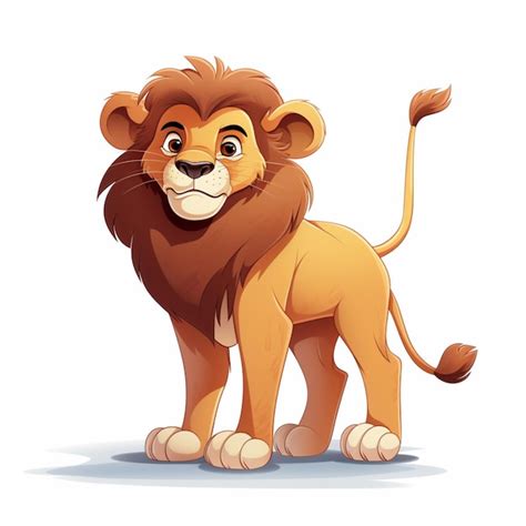 Premium AI Image | Lion 2d cartoon vector illustration on white background