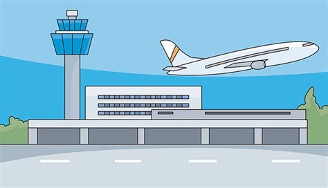 Aircraft Clipart - airplane-taking-off-from-airport - Classroom Clipart