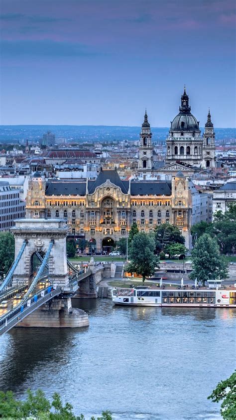 1080x1920 Wallpaper budapest, hungary, szechenyi chain bridge, river, danube, city, architecture ...