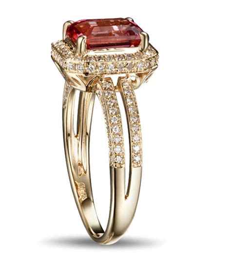 Luxurious 1.50 Carat Ruby and Diamond Halo Engagement Ring in Yellow ...