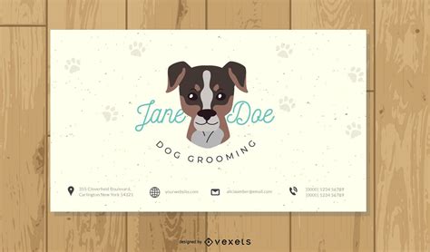 Simple Dog Groomer Business Card - Vector download