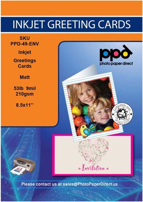 PPD Inkjet Matt Greeting Card Paper A4 210gsm With Envelopes A5 – 50 Sheets PPD 49 and 50 ENV ...