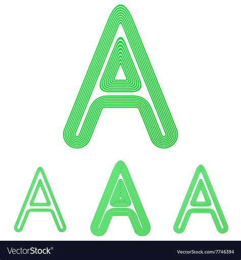 Green letter a logo design set Royalty Free Vector Image