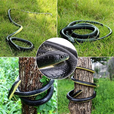 FAGINEY 1Pcs 130cm Long Realistic Soft Rubber Snake Garden Props Funny Joke Prank Toy Gift Hot ...