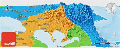 Political Panoramic Map of Rizal