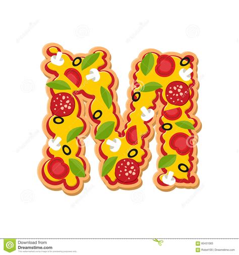 Letter M pizza font Italian meal alphabet Lettering fast food - The Letter M Photo (44558121 ...