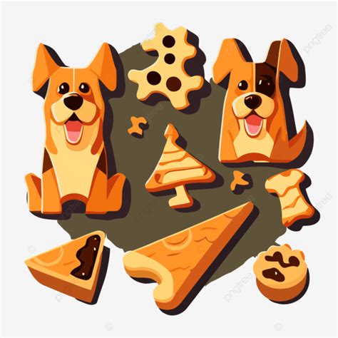 Dog Treats Vector, Sticker Clipart Collection Of Cookies And Dog Shapes ...