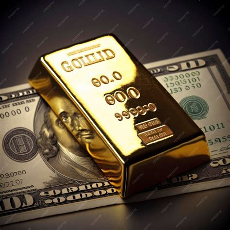 Premium AI Image | A gold bar on the money background