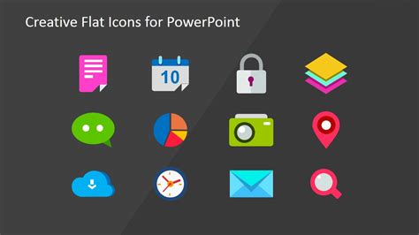 Creative Business Flat Icons for PowerPoint - SlideModel