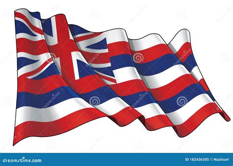 Waving Hawaii Flag Isolated On A White Background. Vector Illustration. | CartoonDealer.com ...